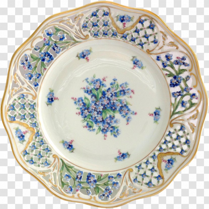 Plate Tableware Porcelain Ceramic Faience - Dishware - The Blue Forget Me Transparent PNG