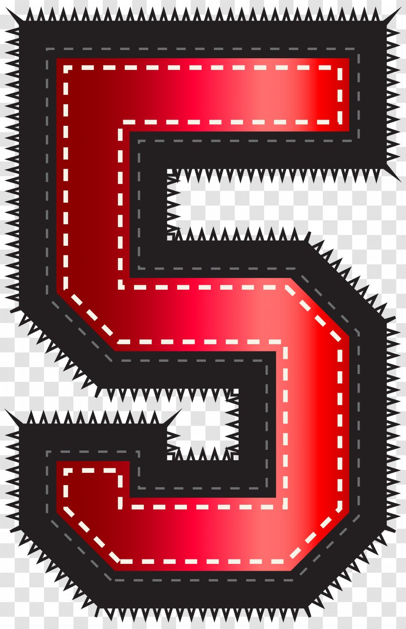 Number Clip Art - Product Design - Red Sport Style Five Image Transparent PNG