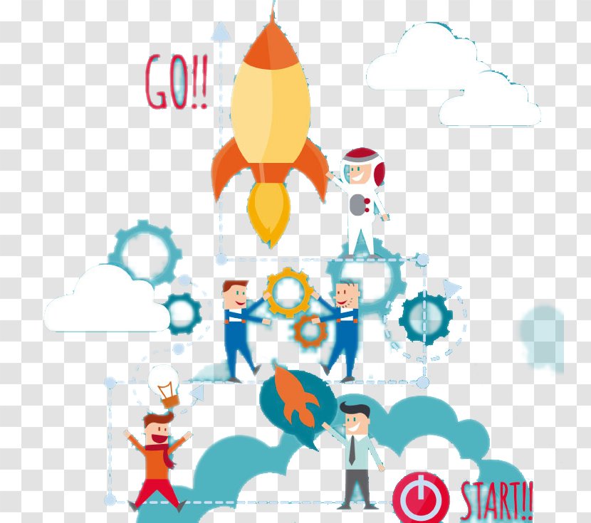 Rocket Illustration - Copywriting - And Astronaut Transparent PNG