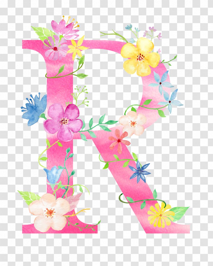 Easter Holiday - Floral Design - Flowers Letter R Transparent PNG