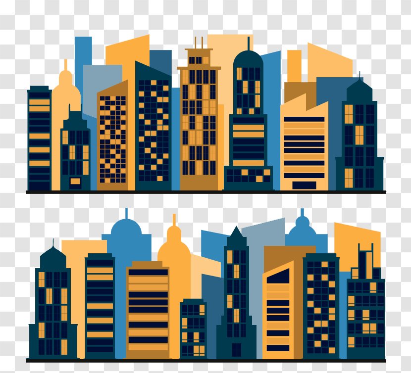 Flat Design Architecture - Urban Buildings Transparent PNG