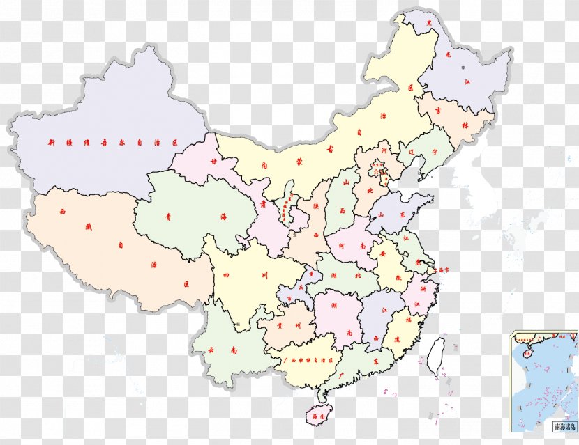 Provinces Of China Blank Map 中国高等植物图鉴 - Geography - Italy Visa Transparent PNG