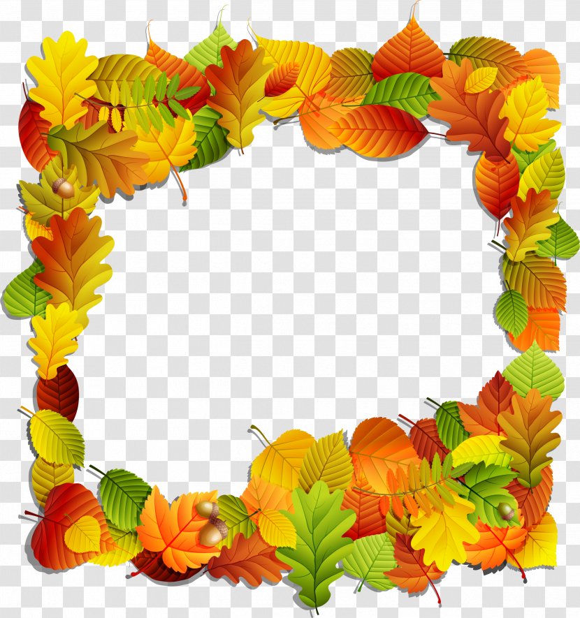 Maple Leaf Autumn - Yellow Minimalist Frame Transparent PNG
