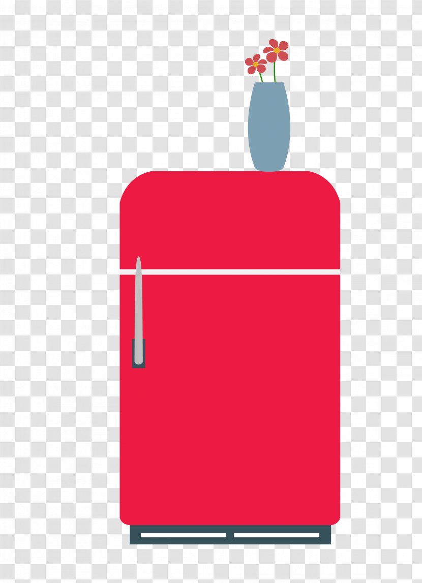 Refrigerator Home Appliance Euclidean Vector - Area - Red Furniture Transparent PNG