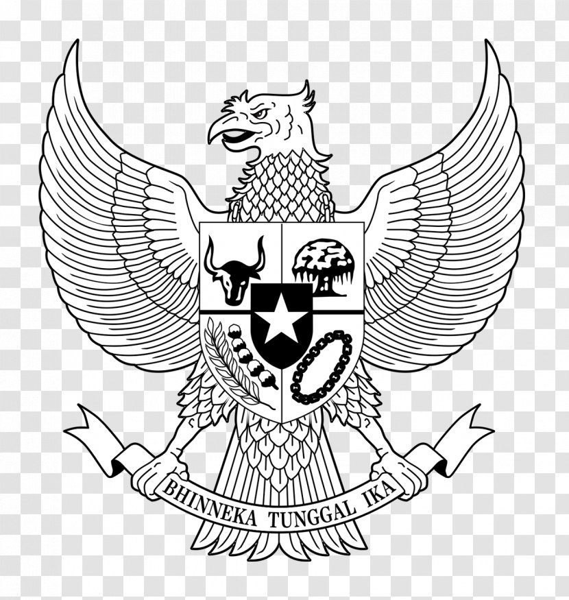 National Emblem Of Indonesia Pancasila Garuda Image - Cartoon Transparent PNG