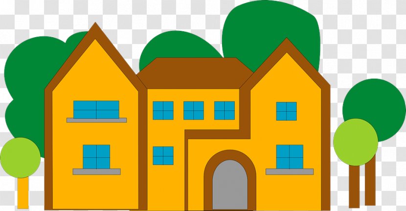 Green Yellow House Clip Art Real Estate - Building Home Transparent PNG
