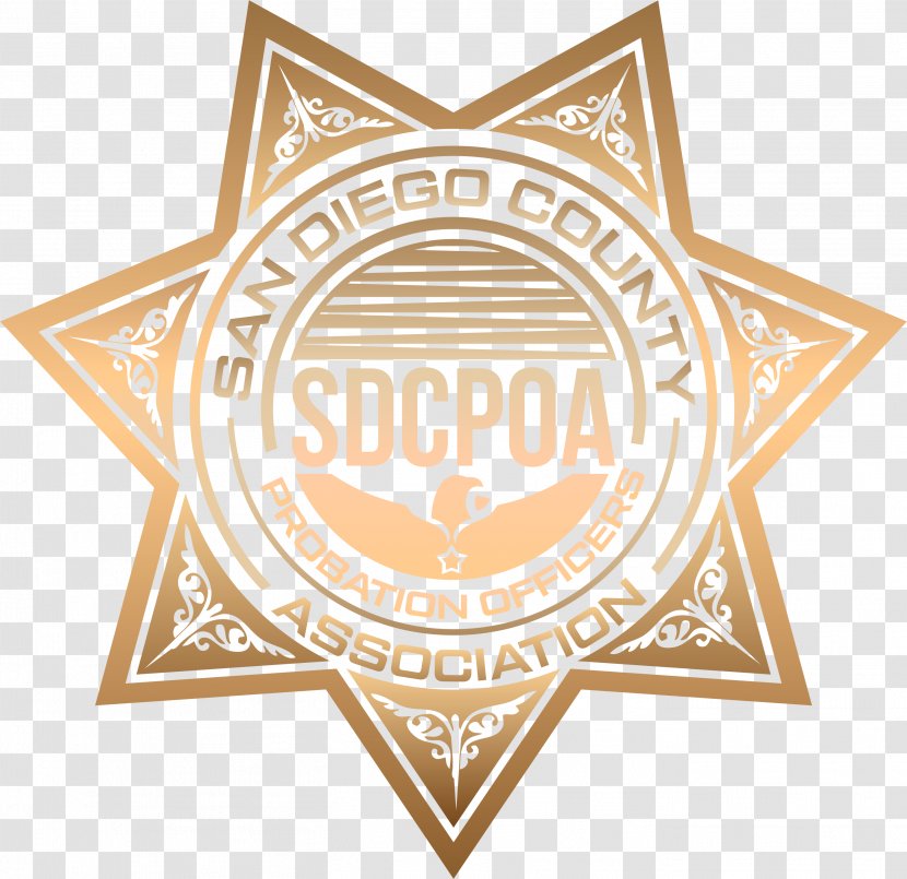 San Diego County Probation Officer's Association Logo US Department Of The Navy Police Officer - Badge - Vector Gold Transparent PNG