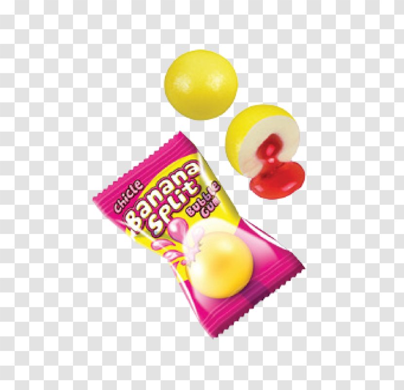 Chewing Gum Banana Split Bubble Candy Hubba Bubba - Fruit - Splits Transparent PNG
