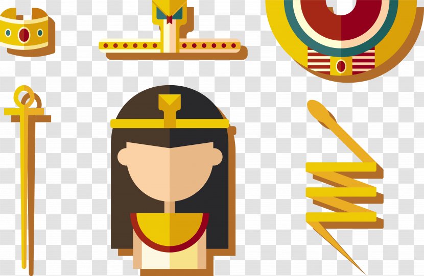 Egypt Icon - Flat Design - Vector Material Egyptian Queen Transparent PNG