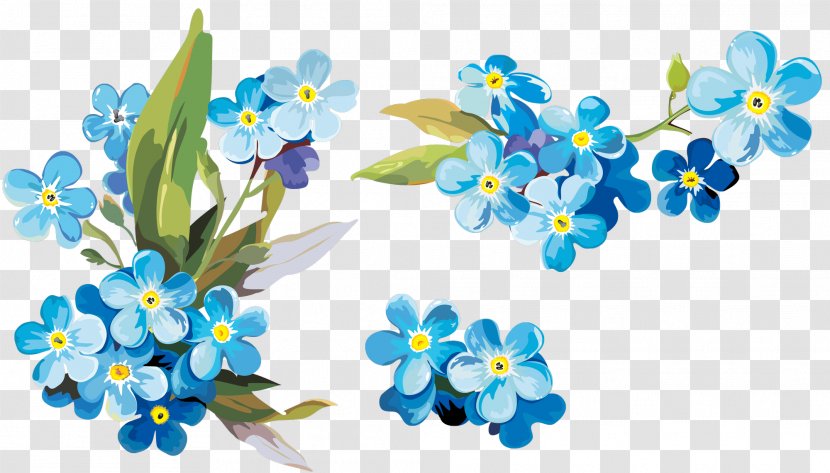 Watercolor Painting Paper Clip Art - Bluebonnet - Blue Floral Decoration Pattern Transparent PNG