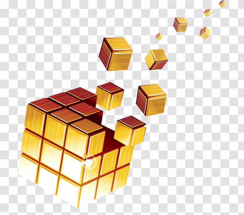 Rubiks Cube Art - Yellow - Rubik's Transparent PNG