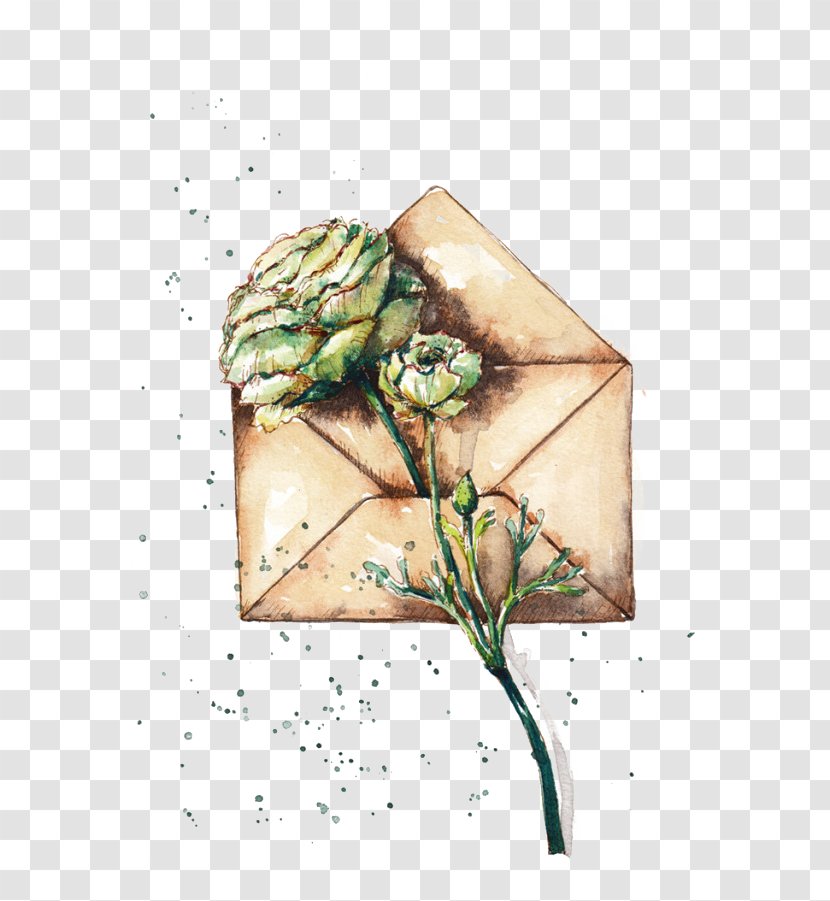 Envelope Watercolor Painting - Mail - Envelopes And Flowers Transparent PNG