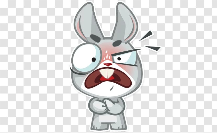 Rabbit Sticker Telegram Clip Art Messaging Apps - Cartoon Transparent PNG