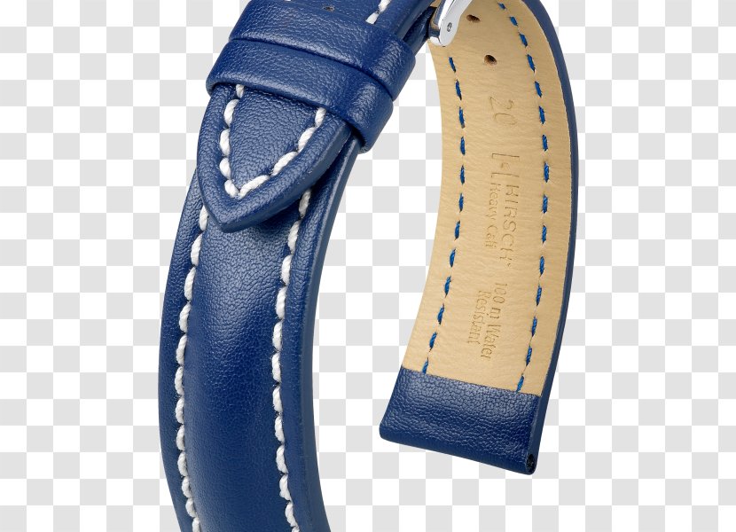 Watch Strap Horlogeband Leather Calf - Blue Transparent PNG
