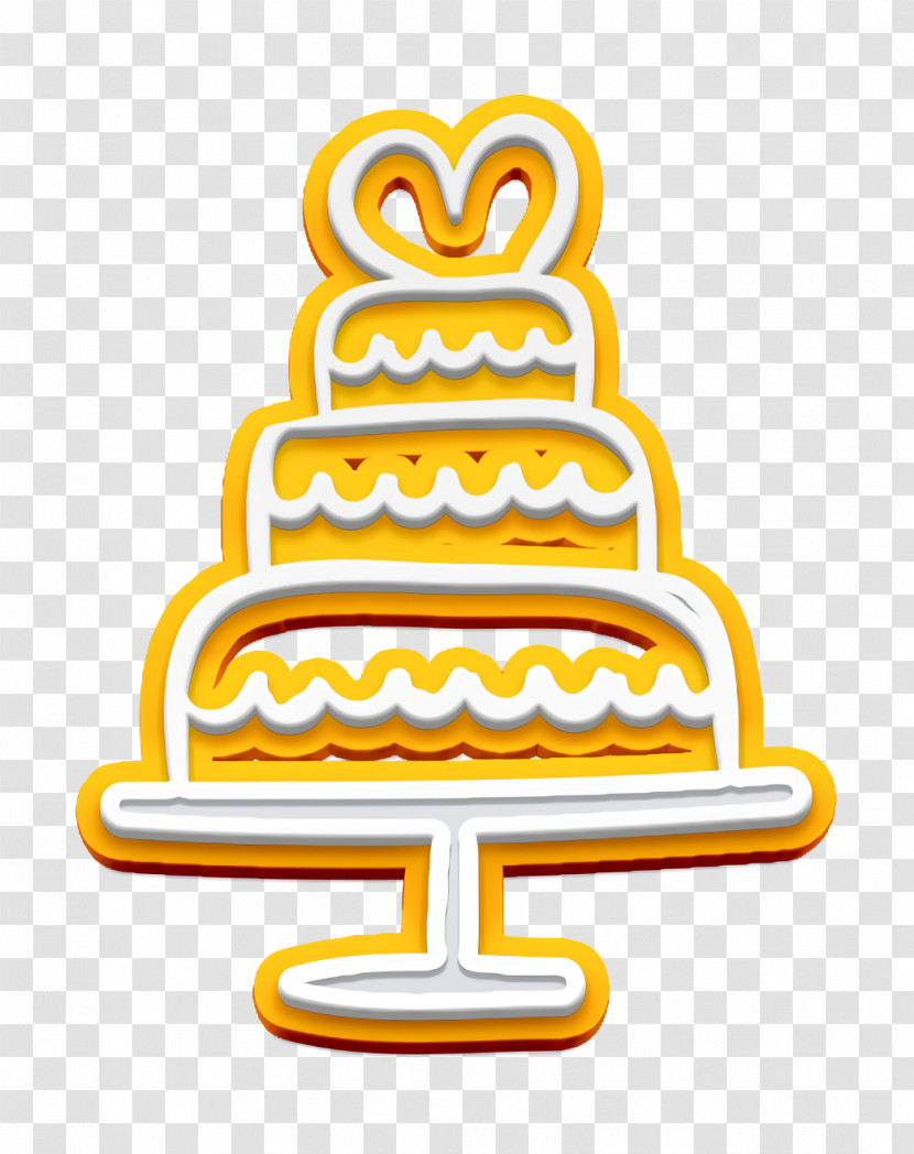 Wedding Cake With Heart Icon Saint Valentine Outline Icon Love Icon Transparent PNG