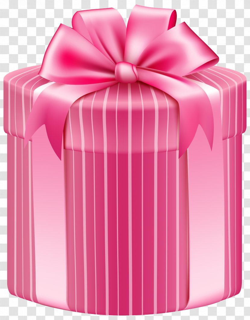 Gift Box Clip Art - Product - Pink Striped Clipart Image Transparent PNG