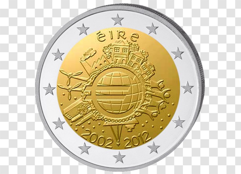 2 Euro Commemorative Coins Coin - Metal - Gold Transparent PNG