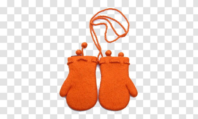 Shoe Font - Orange - Gloves Transparent PNG