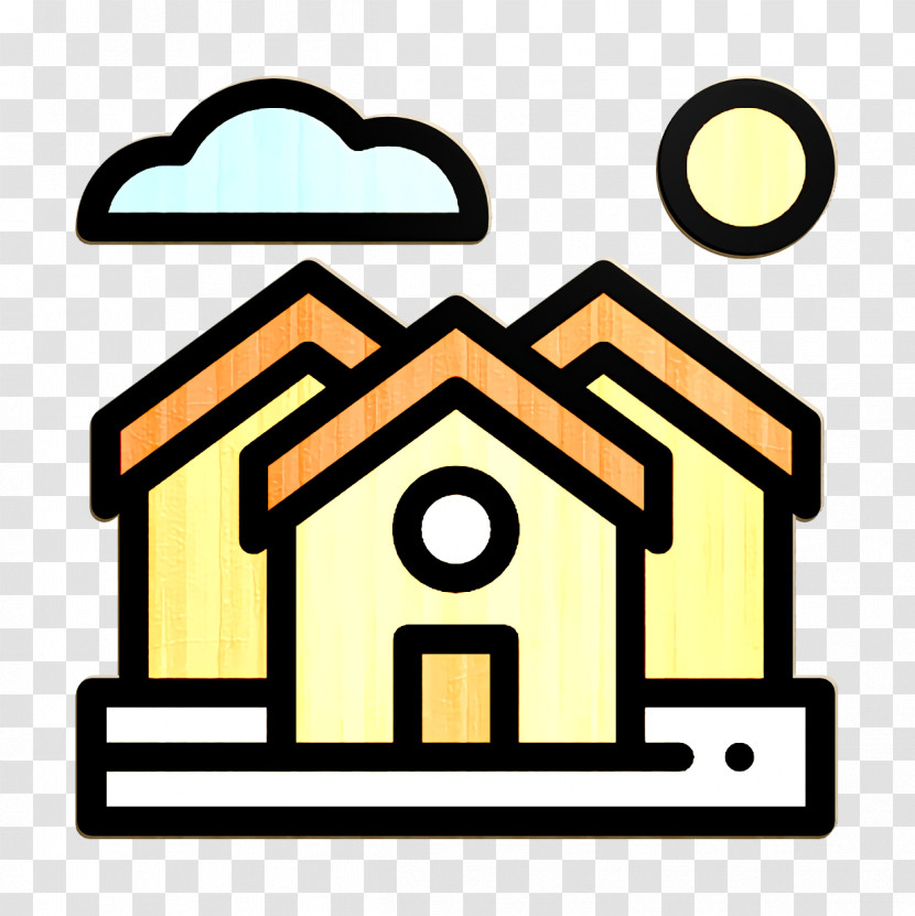 Houses Icon Neighborhood Icon In The Village Icon Transparent PNG