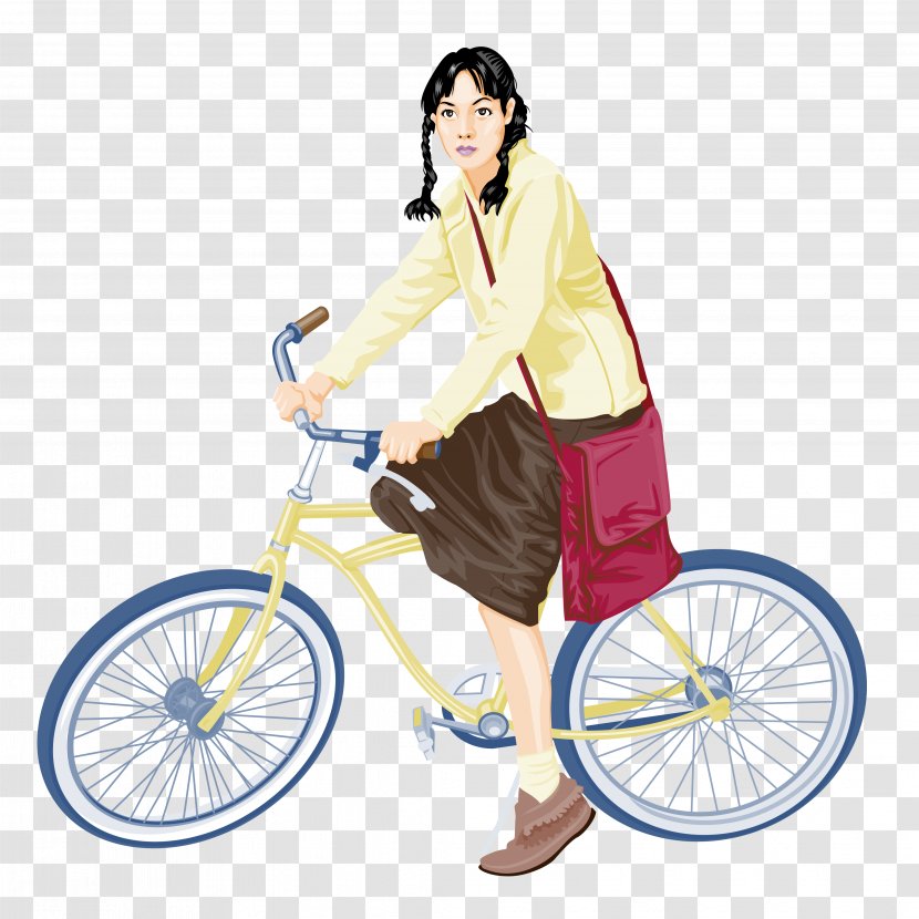 Cycling Bicycle Cartoon Illustration - Silhouette Transparent PNG