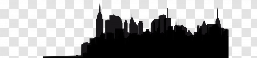 New York City Black And White Skyline Monochrome Photography - Silhouette Transparent PNG