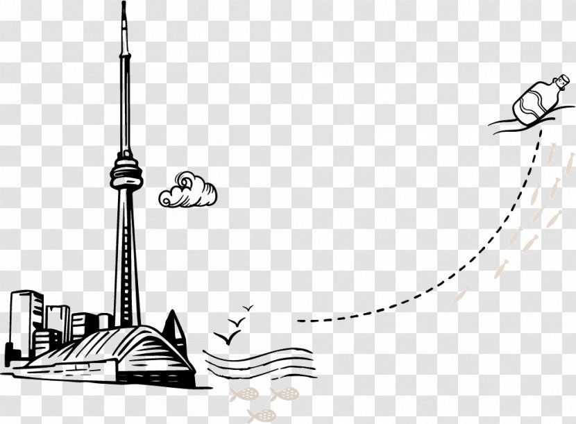CN Tower Drawing Eiffel Line Art - Area Transparent PNG