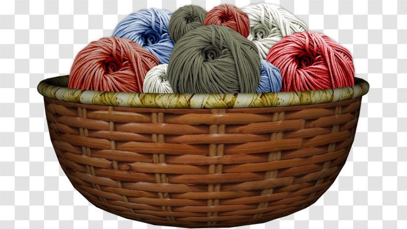 Basket Yarn Wool Sewing - Material - Baskets Bamboo Transparent PNG