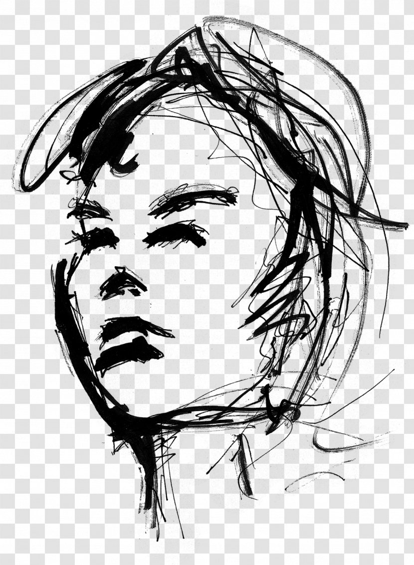 Face Visual Arts Sketch - Monochrome Transparent PNG