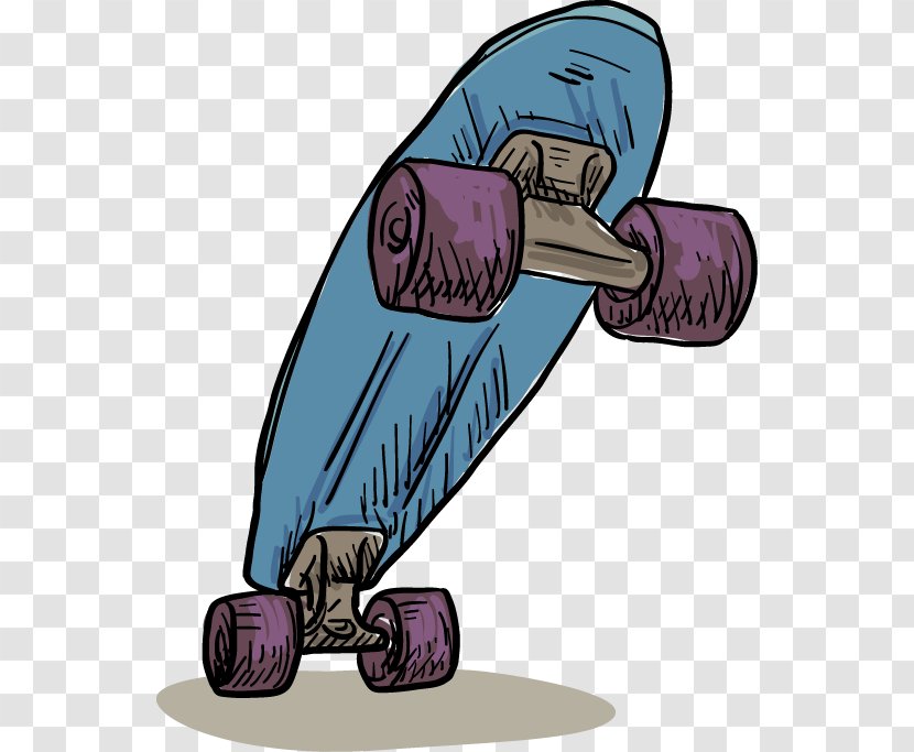 Longboard Skateboarding - Skateboard - Hand-painted Sports Transparent PNG