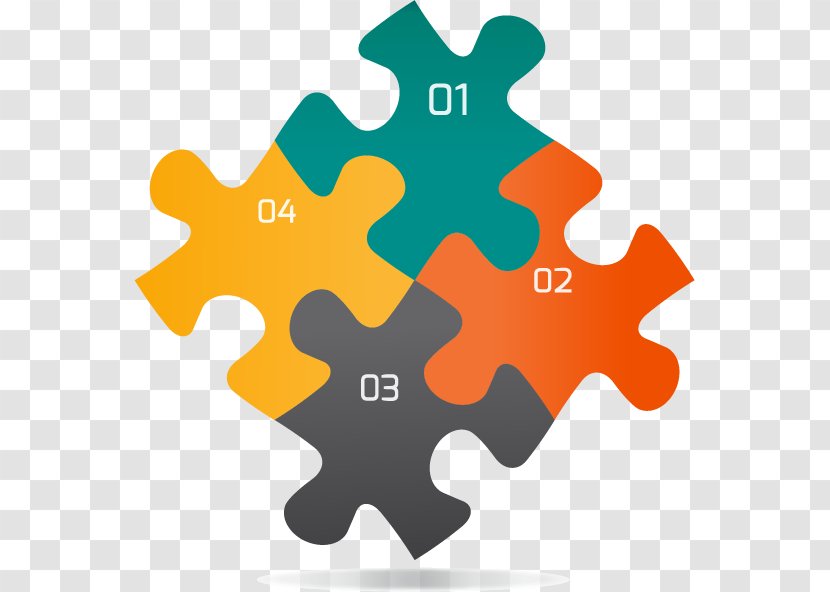 Jigsaw Puzzle Infographic Graphic Design - Four Creative Puzzles Ppt Transparent PNG