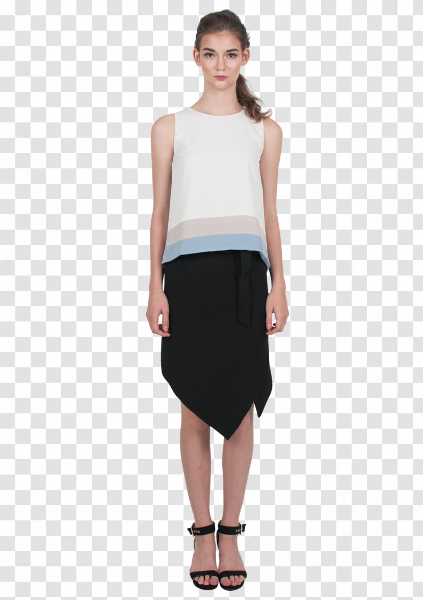Miniskirt Waist Pleat Cocktail Dress - Black Transparent PNG