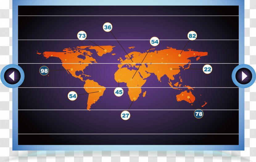 Business Performance Management Organization Report - Display Device - World Map Transparent PNG