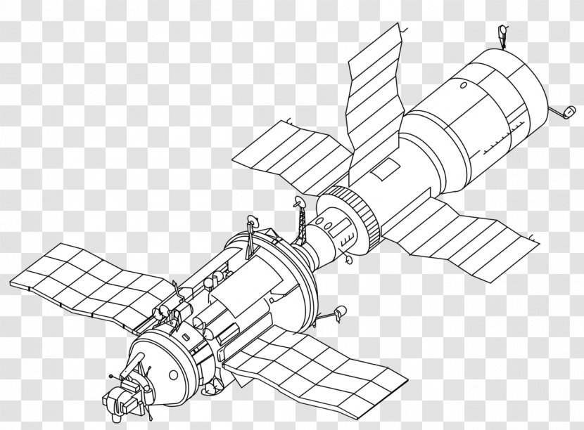 Salyut 6 Kosmos 1686 TKS Space Station - Doodle Transparent PNG