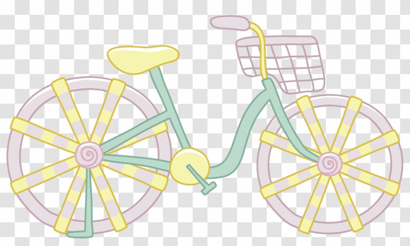 Bicycle - Drawing - Colored Cartoon Bike Transparent PNG