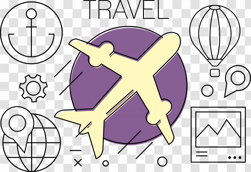 Euclidean Vector Clip Art - Watercolor - World Travel By Plane Material Transparent PNG