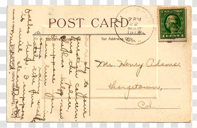 Paper Post Cards Scrapbooking Clip Art - Product - Vintage Card Transparent PNG