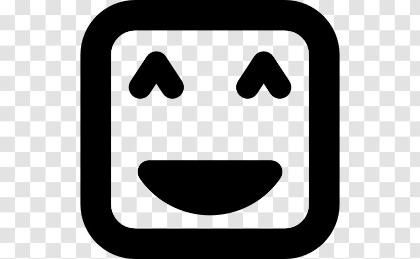 Robot Framework Square Shape Face Smile - Black And White Transparent PNG