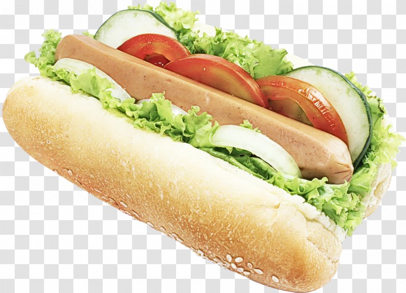 Food Fast Hot Dog Bun Dish Junk - Cuisine - Vienna Sausage Sandwich Transparent PNG
