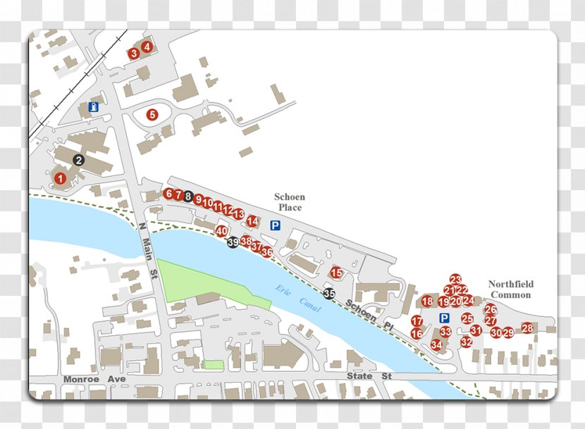 Erie Canal Fairport Towpath Shopping Map - Folk Custom Transparent PNG