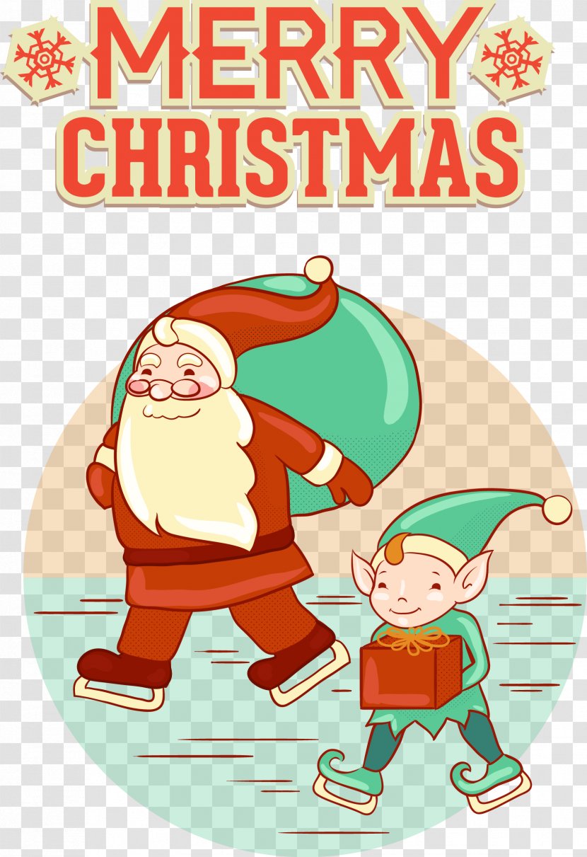 Santa Claus Christmas Gift Clip Art - Ornament - Vector Illustration Transparent PNG