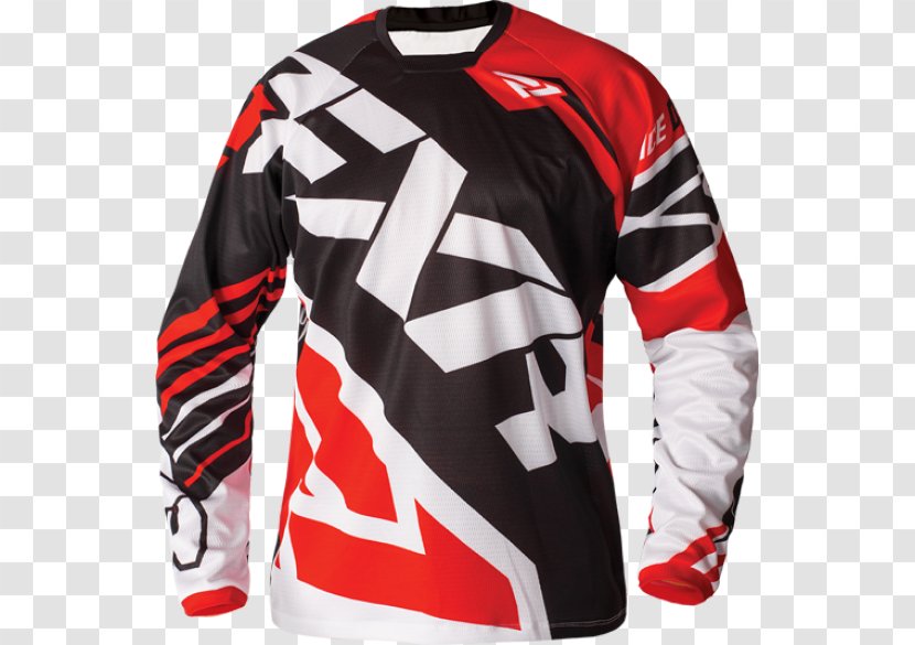 Jersey T-shirt Sweater Motocross Motorcycle - Red Transparent PNG