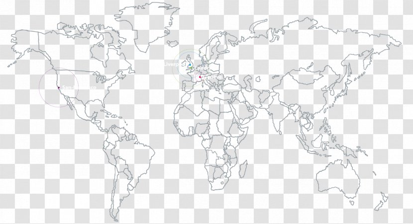 Drawing Monochrome Black And White Sketch - World Map Transparent PNG