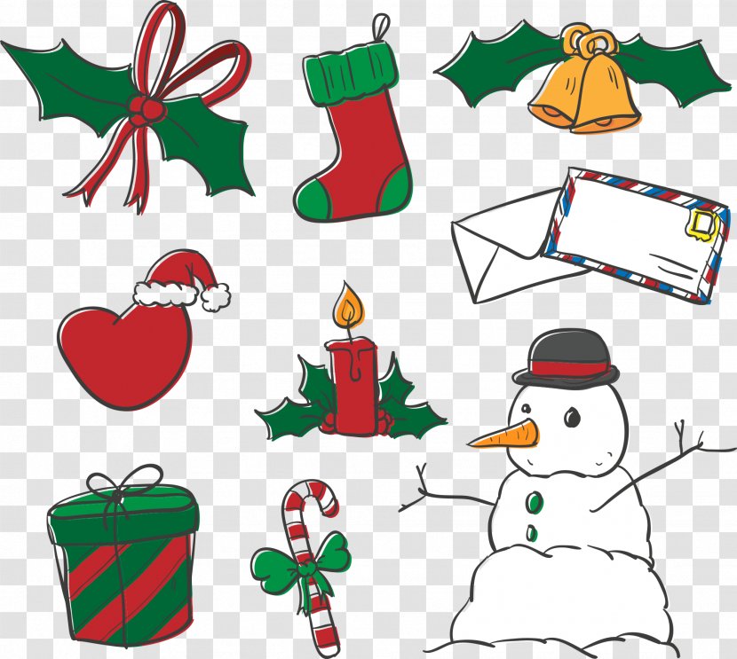 Christmas Ornament Tree Decoration Clip Art - Common Holly - Vector Snowman And Decorations Transparent PNG