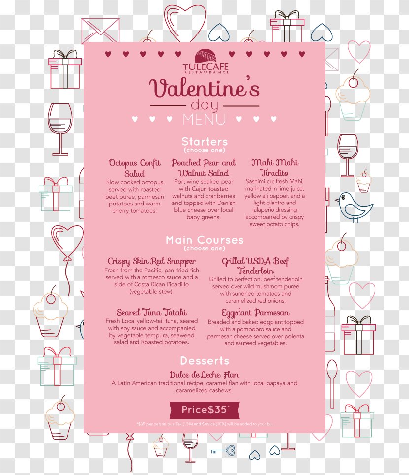Pink M Font - Valentines Menu Transparent PNG