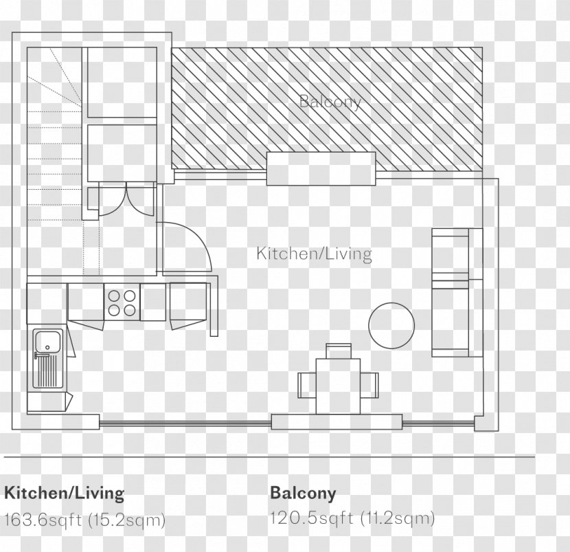 Architecture Floor Plan Paper Technical Drawing Furniture - Opening Up Kitchen To Living Room Transparent PNG