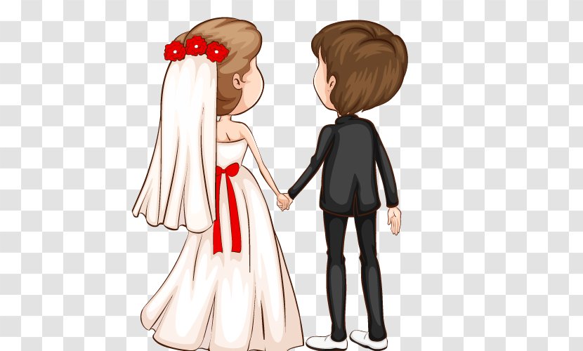 Marriage Cartoon Wedding Clip Art - Silhouette - Hand-painted Transparent PNG
