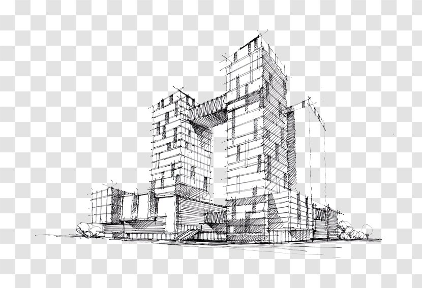 Drawing Architecture Building Sketch - Urban Design Transparent PNG