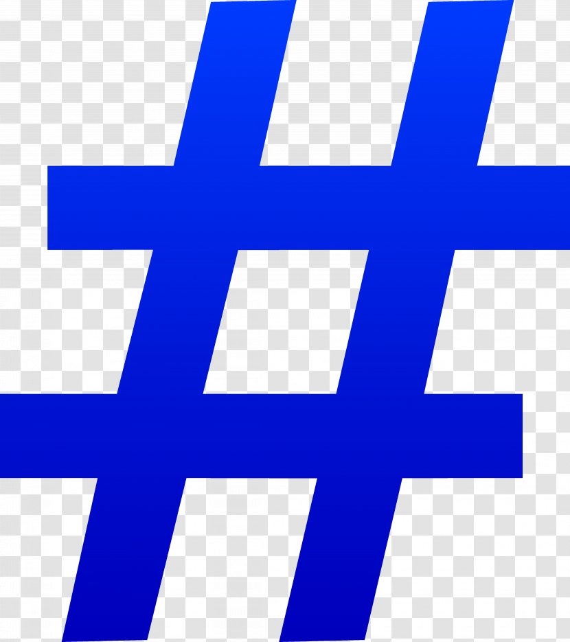 Hashtag Number Sign Facebook Clip Art - Text - Blue Tag Transparent PNG