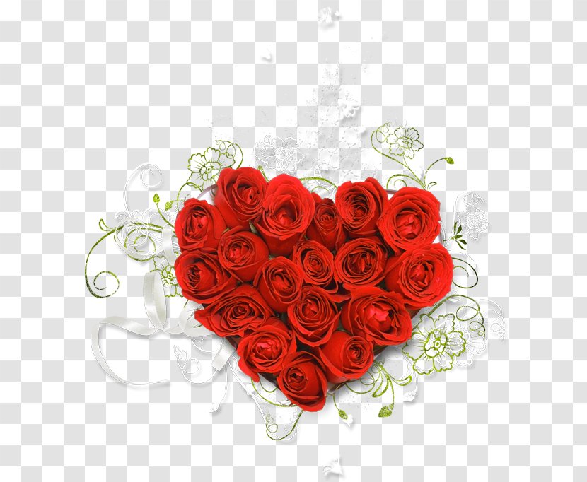 Flower Bouquet Rose Heart Clip Art - Red - Of Roses Clipart Transparent PNG