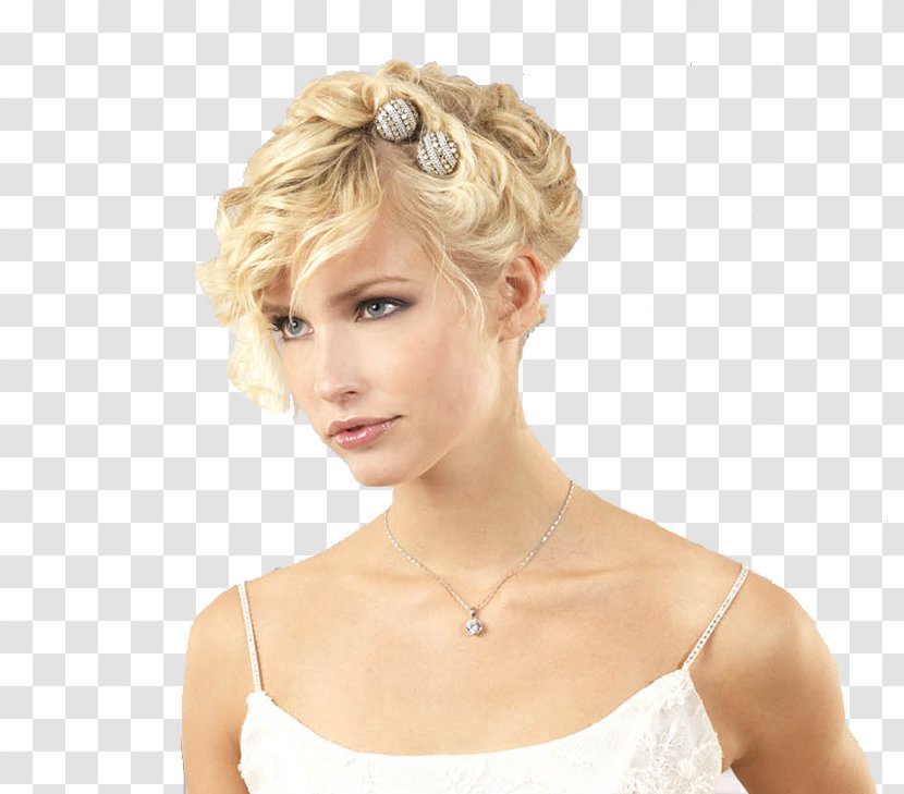 Blond Headpiece Ringlet Long Hair - Chin Transparent PNG